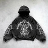 Oversize Revival Retro Black Washed Hoodie