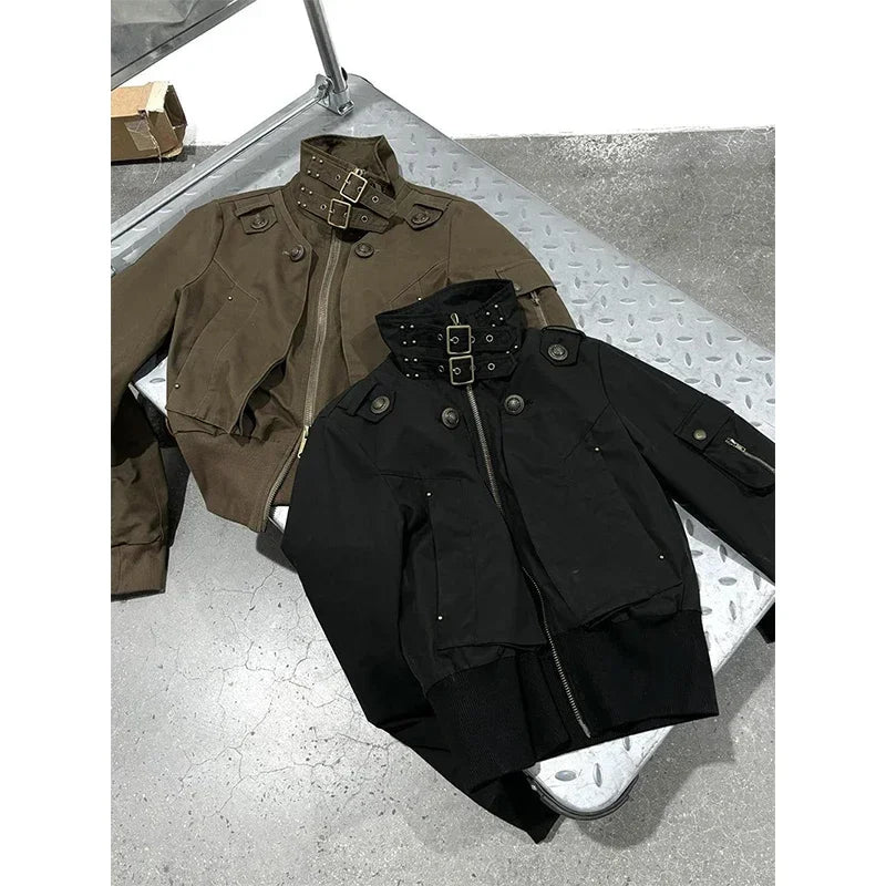 Y2K Buckle Collar Jacket