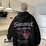 Gothic Spider Printed Oversized Hoodie