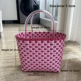 Plastic Handwoven Beach Handbag