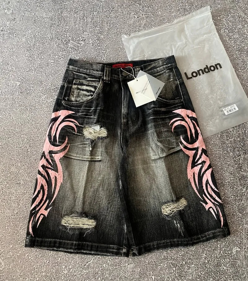 Y2K Vintage Patched Denim Jorts