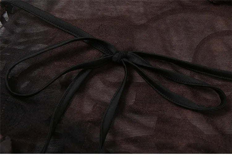 Y2k Dark Academia Chiffon Halter Top