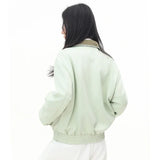 Mint Green Aviator Women's Minimal Varsity Jacket