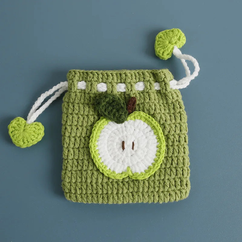 Kawaii Fruit Crochet Coin Wallet Mini Handwoven Bag
