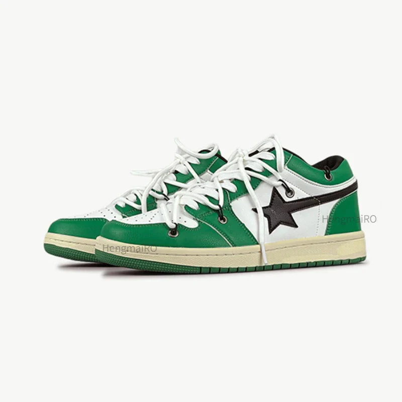 School Retro Multicolor Star Sneakers for Couples