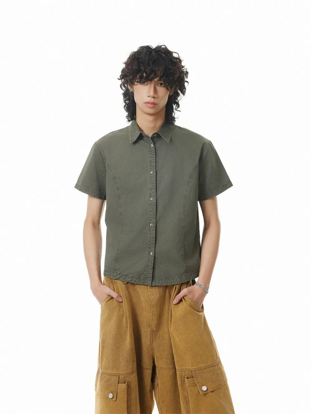 Casual Retro Washed Distressed Shirt