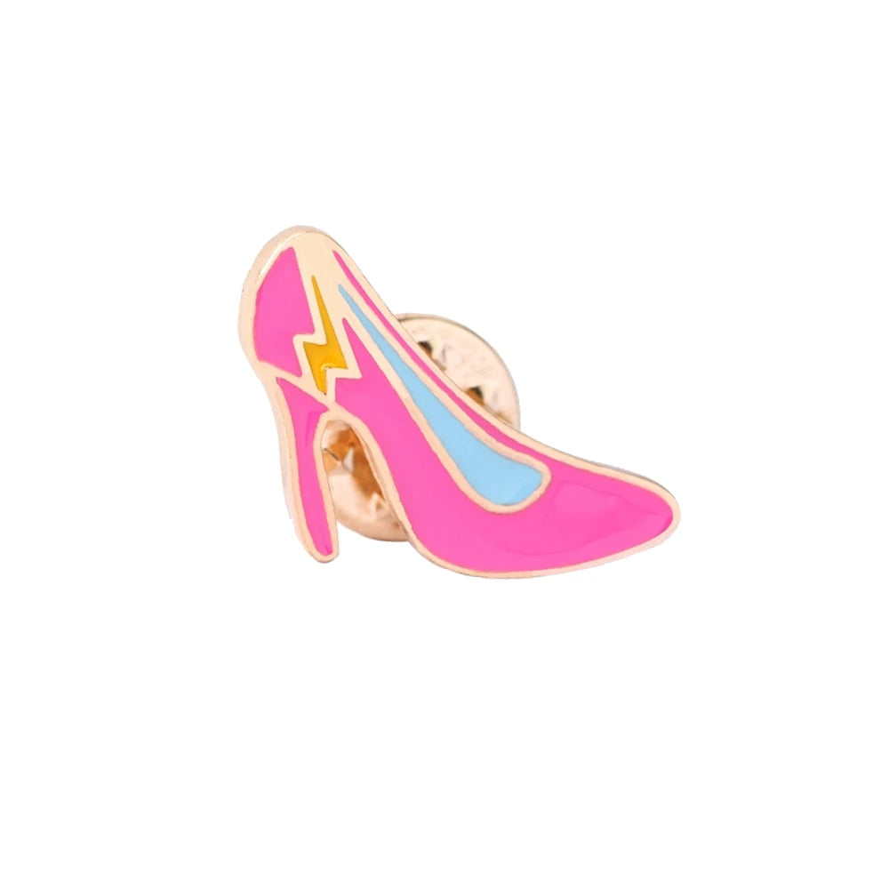 Women Pink Rose Enamel Brooches