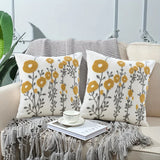 Floral Tufted Decorative Pillow Cover