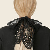 Soft Girl Solid Color Hollow Out Headscarf