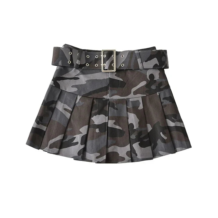 Retro Camouflage Mini Skirt