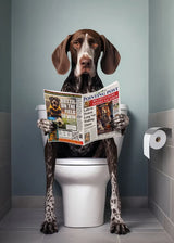 Dog Reading Newspaper Poster