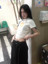 Camiseta Vintage con Estampado de Amor para Mujer