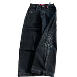 Retro Geometric Stripes Fit Jeans