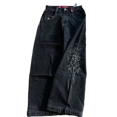Retro-Jeans mit geometrischen Streifen