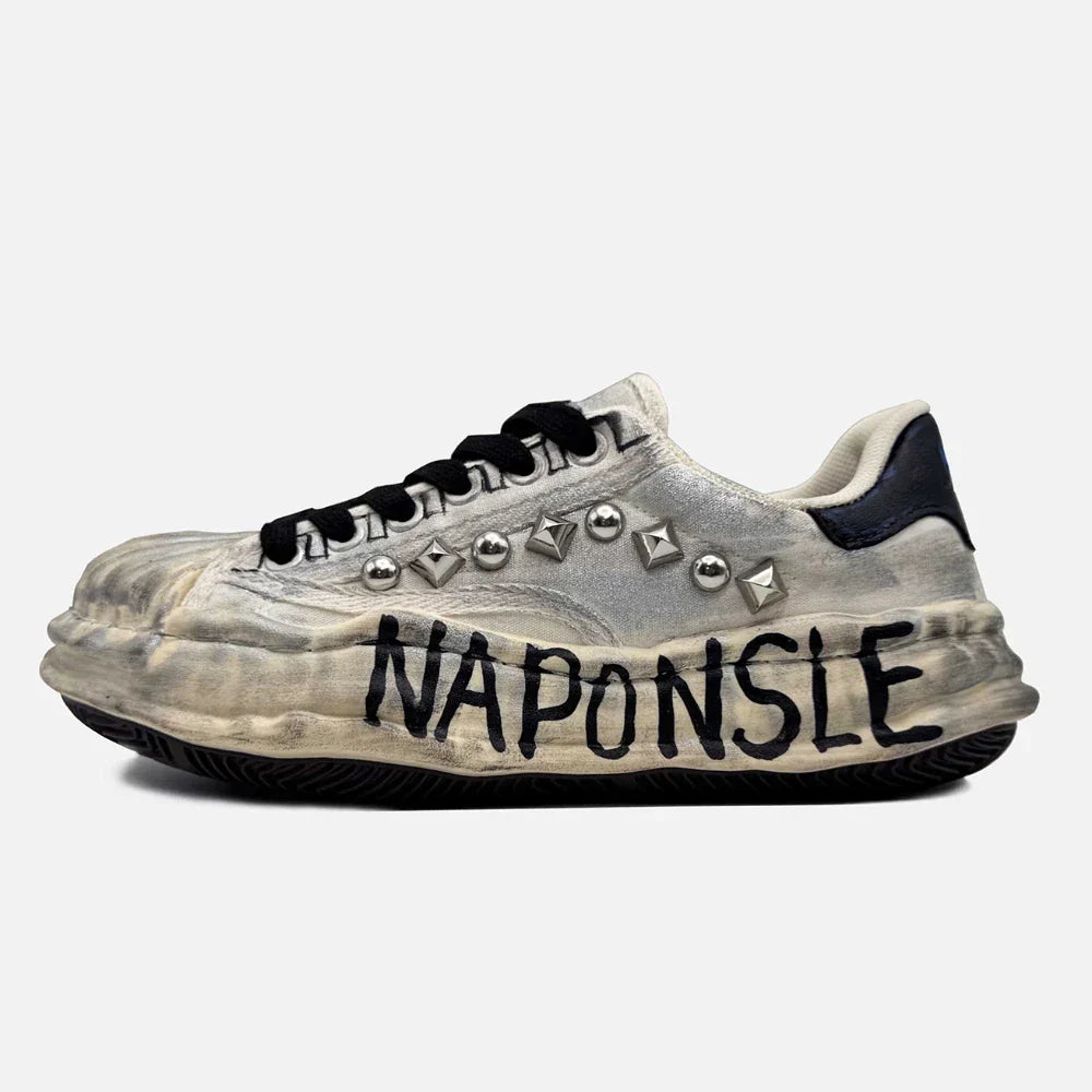 Retro Hand-Painted Graffiti Punk School Sneakers