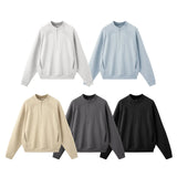Zip-up Solid Color Winter Sweatshirt