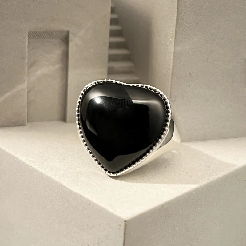 Black Heart Geometric Rings
