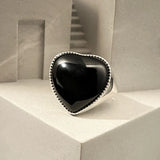 Black Heart Geometric Rings