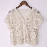 Y2K Handmade Crochet Knitted V-Neck Cardigan