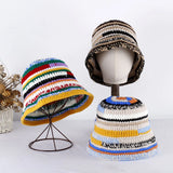 Handmade Striped Knitted Bucket Hats