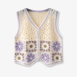 Handmade Crochet Woman Vest Open Front