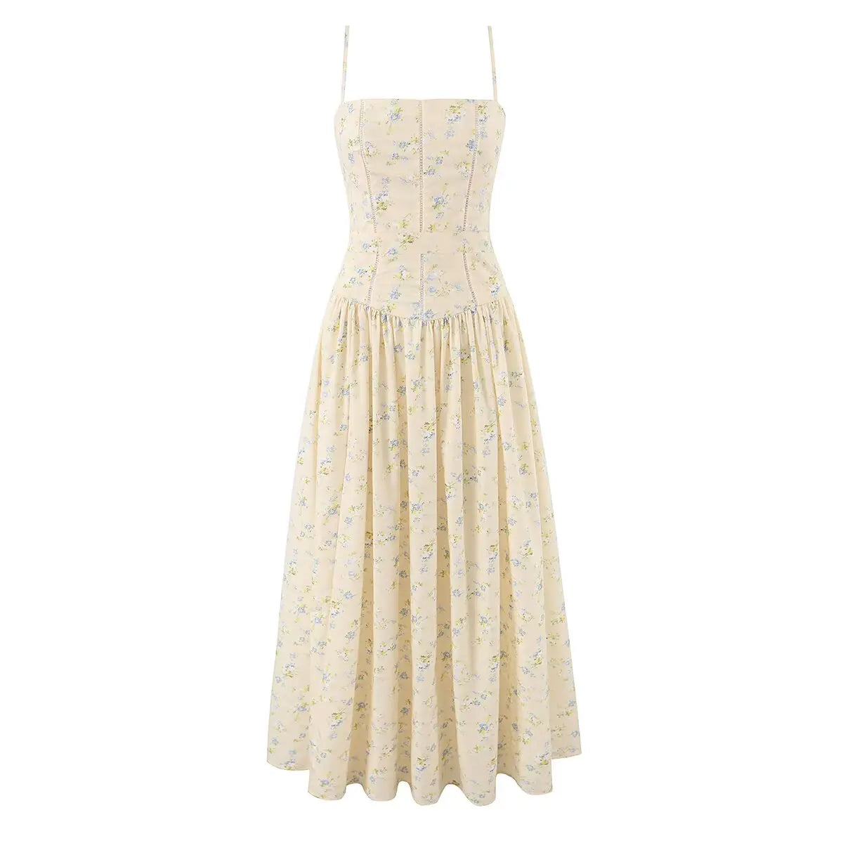 Floral Print Spaghetti Strap A-Line Maxi Dress