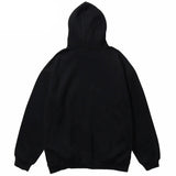Sudadera con Capucha Oversize con Mariposa Negra Lavada