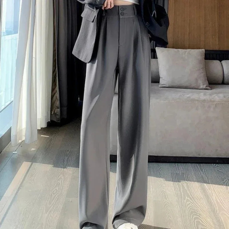 Corporate Girl Wide-leg Korean Style Pants