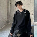 Padded Round Collar Long T-Shirt