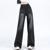 Vintage High Waist Thicken Wide Jeans