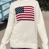 American Flag Print Sweater