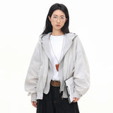 Casual Graphic Oversized Zip-Up Hoodie