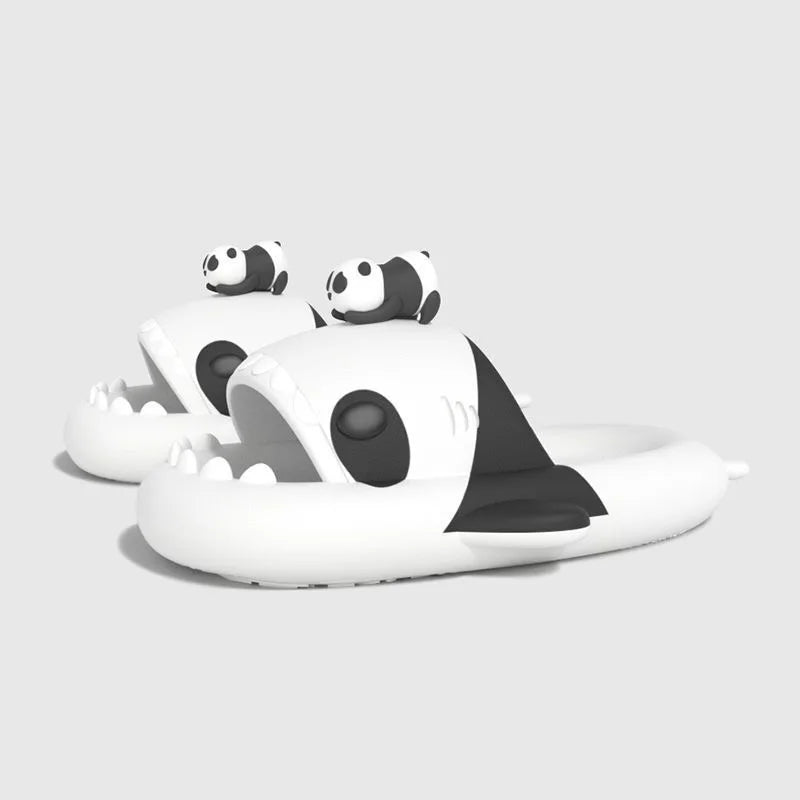 Thick Sole Night Glow Shark Slippers