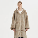 Lazy blanket Hooded Couple Zipper Pyjamas