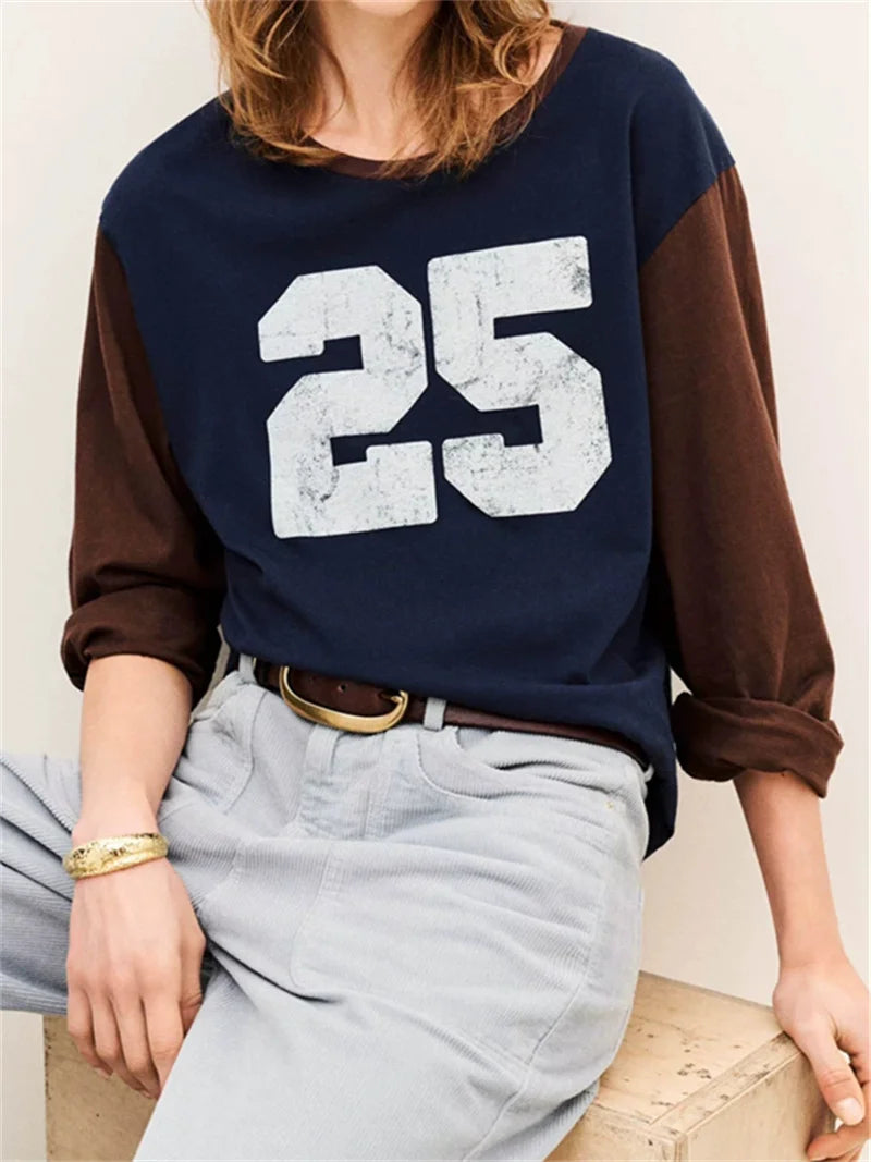 25 Color Block Sleeve T-shirt