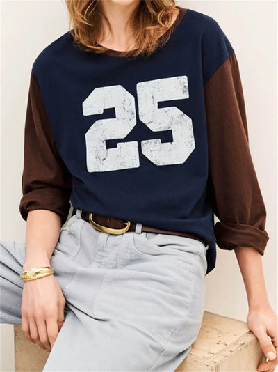 25 Color Block Sleeve T-shirt