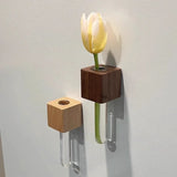 Vintage Wooden Test Tube Vase