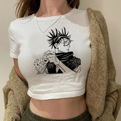 Top corto Kawai estilo vintage Y2K de los 90