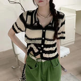 Handmade Crochet Striped Knitted Vest