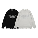 Vintage Loose Knitted Pullover Ripped Sweater