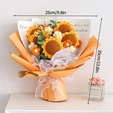 Crochet Flower Bouquet With LED Light String Gift