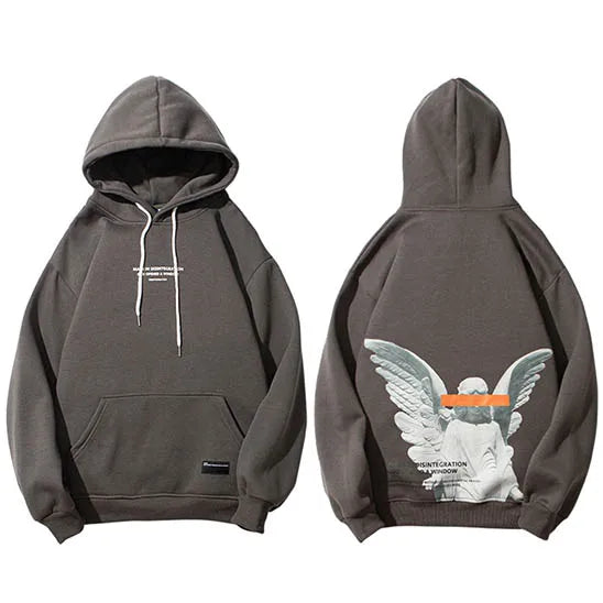 Angel God Printed Fleece Hoodie