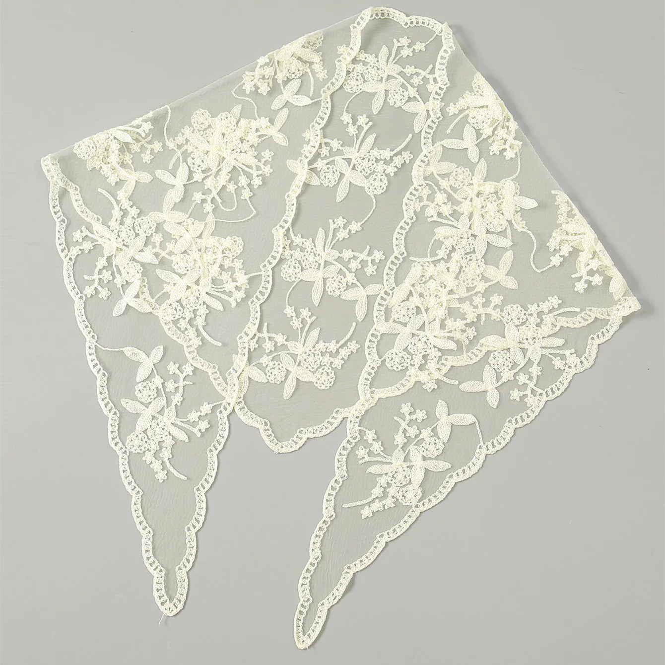 Soft Girl Solid Color Hollow Out Headscarf