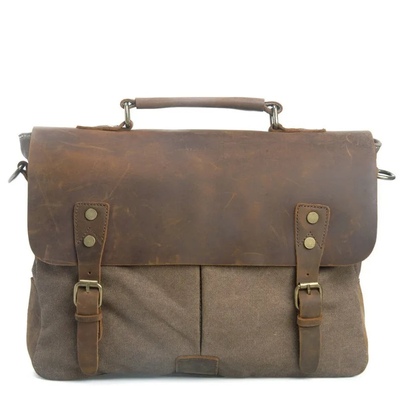 Leather Layer Old School Style Messenger Bag