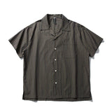 Casual Vintage Cuban Collar Stripe Shirt