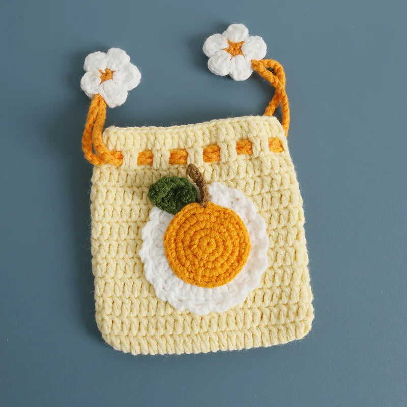 Kawaii Fruit Crochet Coin Wallet Mini Handwoven Bag