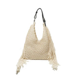 Hollow Out Knitted Tassel Shoulder Bag