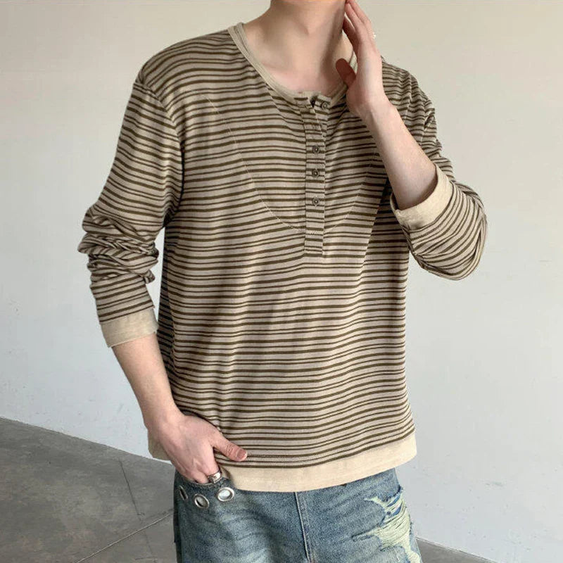 Casual Striped Long Sleeve T-Shirt