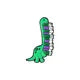 Recreational Pixel Style Dinosaur Carton Metal Brooch