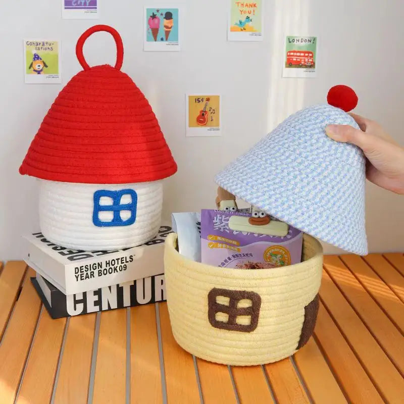Kawaii House-Shaped Storage Basket